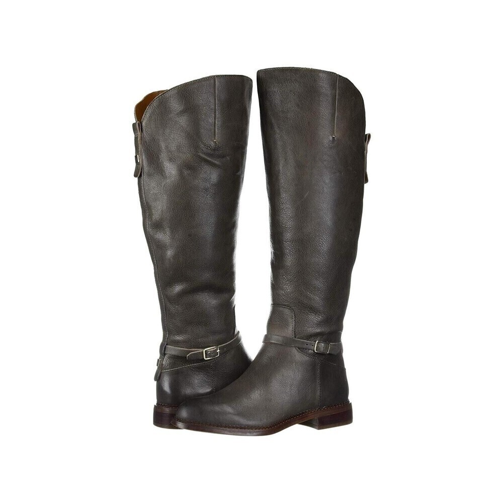 Franco Sarto Womens Haylie Black Leather Knee High Riding Boots Size 5M WC